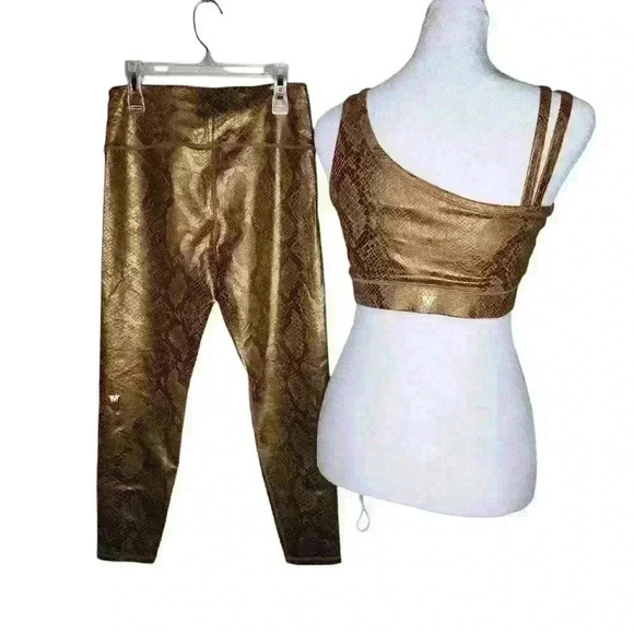 IVL Collective Bronze Snakeskin Legging/bra Set Size 8 - Picture 2 of 11